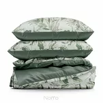 Pościel z mikrowłókna 160x200 DONNA biała zielona wzór kwiatowy Design 91 - 7