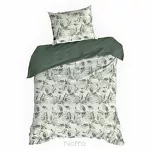 Pościel z mikrowłókna 160x200 DONNA biała zielona wzór kwiatowy Design 91 - 5
