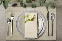 Serwetka 30x40 LANA beżowa zdobiona kantą z wplecioną nicią srebrną 4 szt. - 7