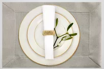 Serwetka 30x40 LANA beżowa zdobiona kantą z wplecioną nicią srebrną 4 szt. - 8