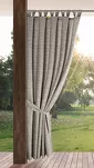 Zasłona na taras 155x260 GARDEN 10 brązowa na szelkach zapinanymi na rzepy wodoodporna z melanżowym wzorem - 10