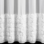 Firana na przelotkach 140x250 ROSES 7 Eva Minge biała z szyfonu aplikacja róż 3D - 3