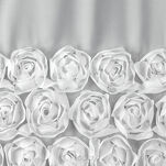 Firana na przelotkach 140x250 ROSES 7 Eva Minge biała z szyfonu aplikacja róż 3D - 5