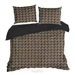 Pościel z makosatyny 160x200 REINA 52 ciemny brąz z wzorem geometrycznym z kolekcji Reina Line - 4