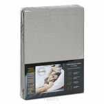 Prześcieradło z bawełny jersey 4 z elastanem z gumką srebrne 240x220 - 6