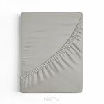 Prześcieradło z bawełny jersey 4 z elastanem z gumką srebrne 240x220 - 5