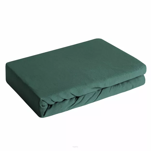 Prześcieradło z bawełny jersey 3 z gumką ciemna zieleń 220x200