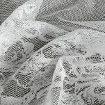 Firana na przelotkach 140x250 ALEXIA biała żakardowa wzór roślinny - 3