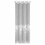 Firana na przelotkach 140x250 ALEXIA biała żakardowa wzór roślinny - 8