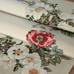 Bieżnik gobelinowy 45x140 4039 naturalny z nadrukiem kwiatowym - 2