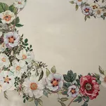 Bieżnik gobelinowy 45x140 4039 naturalny z nadrukiem kwiatowym - 3