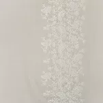 Pościel satynowa 160x200 HAFT 10A beżowa haftowana białym wzorem kwiatowym z kolekcji Premium - 2