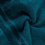 Ręcznik 50x90 ABBIE turkusowy z żakardową błyszczącą bordiurą w pasy z delikatną krateczką 500 g/m2 - 3