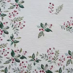 Nakładka świąteczna 100x100 1313 gobelinowa z szenili naturalna zielona wzór świąteczny - 2