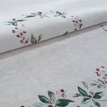 Nakładka świąteczna 100x100 1313 gobelinowa z szenili naturalna zielona wzór świąteczny - 3