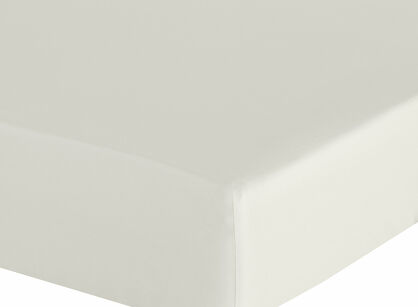 Prześcieradło z bawełny renforce z gumką 220x200 kremowe BASIC