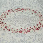 Bieżnik świąteczny 40x100 1198 gobelinowy srebrzysty z gwiazdką betlejemską i połyskującą srebrną nicią - 3