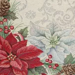 Bieżnik świąteczny 40x100 1198 gobelinowy srebrzysty z gwiazdką betlejemską i połyskującą srebrną nicią - 3