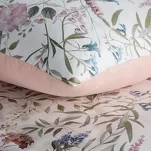 Pościel satynowa 160x200 SPRING 51 biała pudrowa z wzorem delikatnych kwiatów z kolekcji Classic - 4