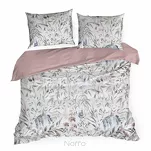 Pościel satynowa 160x200 SPRING 51 biała pudrowa z wzorem delikatnych kwiatów z kolekcji Classic - 6