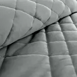 Narzuta welwetowa 170x210 RIA 6 stalowa przeszywana grubą nicią zdobiona wzorem geometrycznym - 2