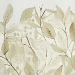 Pościel satynowa 220x200 SPRING 70 biała z beżowym wzorem roślinnym z kolekcji Classic - 3