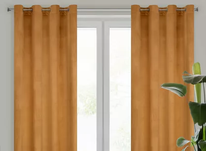 Zasłona gotowa na przelotkach 140x250 ROSA welwetowa miodowa Design 91