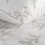 Pościel satynowa 220x200 RAYA 1 biała beżowa w liście - 2