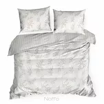 Pościel satynowa 220x200 RAYA 1 biała beżowa w liście - 6