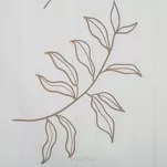 Pościel satynowa 220x200 RAYA 1 biała beżowa w liście - 4