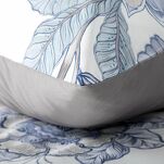 Pościel z makosatyny 220x200 PREMIUM 34 biała jasny niebieski kwiatowy wzór Premium - 2