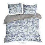 Pościel z makosatyny 220x200 PREMIUM 34 biała jasny niebieski kwiatowy wzór Premium - 6