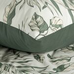 Pościel z mikrowłókna 140x200 DONNA biała zielona wzór kwiatowy Design 91 - 2