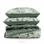 Pościel z mikrowłókna 140x200 DONNA biała zielona wzór kwiatowy Design 91 - 7
