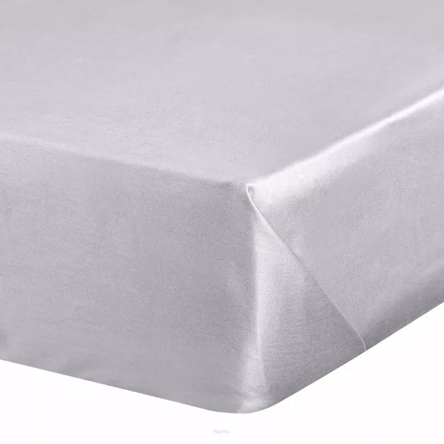 Prześcieradło z bawełny jersey 3 z gumką srebrne 160x200