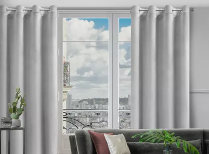 Zasłona gotowa na przelotkach 140x250 ROSA welwetowa srebrna Design 91