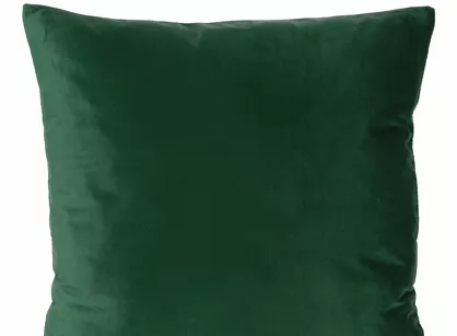 Poszewka welwetowa 60x60 ELORA jednokolorowa ciemna zieleń o aksamitnej strukturze