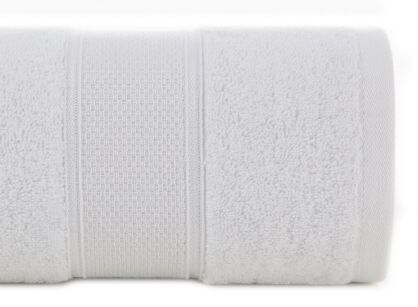 Ręcznik bawełniany 30x50 LIANA biały zdobiony bordiurą z błyszczącą nicią