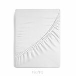 Prześcieradło z bawełny jersey z gumką białe 160x200 Design 91 - 3
