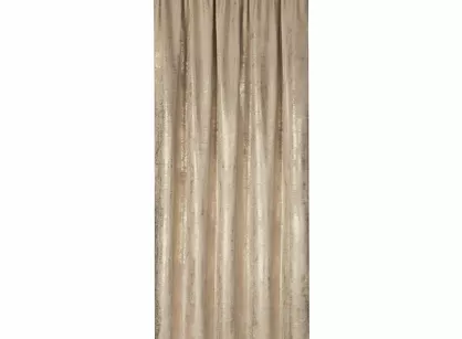 Zasłona gotowa na taśmie 140x270 RENIA welwetowa beżowa z szampańskim przecieranym wzorem