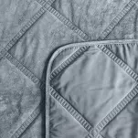 Narzuta welwetowa 220x240 VELVET 1 srebrna pikowana wzór geometryczny - 3