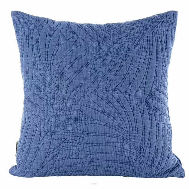 Poszewka pikowana 45x45 STONE 1 niebieska pikowana modnym wzorem paproci