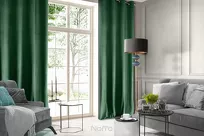 Zasłona gotowa na przelotkach 140x250 ROSA welwetowa ciemna zieleń Design 91 - 3