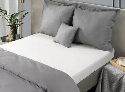 Prześcieradło z bawełny frotte z gumką kremowe 140x200 Design 91