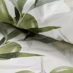 Pościel satynowa 140x200 SPRING 84 biała zielona z wzorem roślinnym z kolekcji Classic - 3