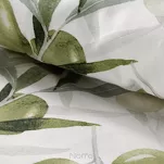 Pościel satynowa 140x200 SPRING 84 biała zielona z wzorem roślinnym z kolekcji Classic - 5