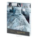 Pościel z makosatyny 160x200 PREMIUM 29 biała turkusowa designerski wzór Premium - 8