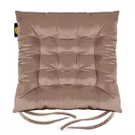 Poduszka welwetowa 40x40 ciemny róż siedzisko na krzesło pikowana z troczkami - 2