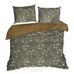 Pościel z makosatyny 160x200 REINA 48 ciemna oliwka z wzorem kwiatów z kolekcji Reina Line - 4