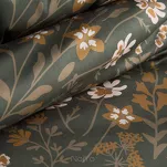 Pościel z makosatyny 160x200 REINA 48 ciemna oliwka z wzorem kwiatów z kolekcji Reina Line - 5